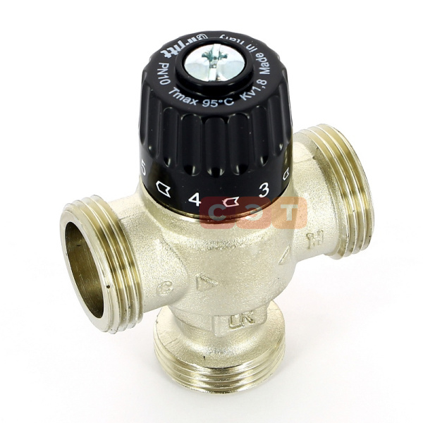 Клапан термосмесительный НР 30-65*C (смешение в центр) 1"